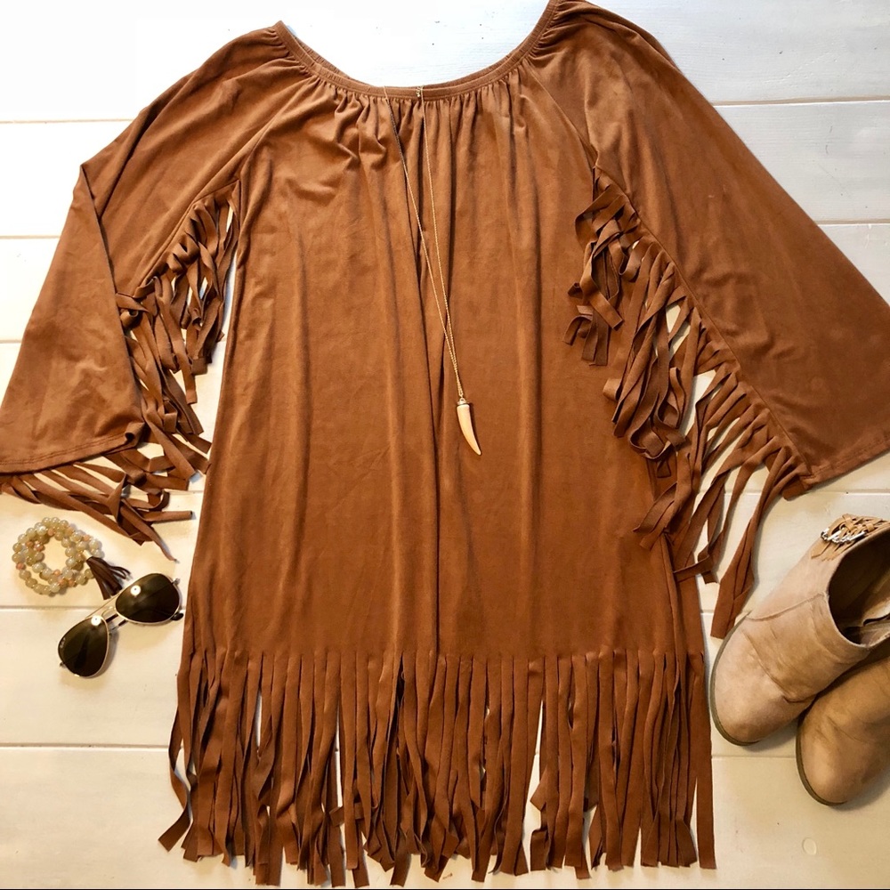 Suede fringe dress